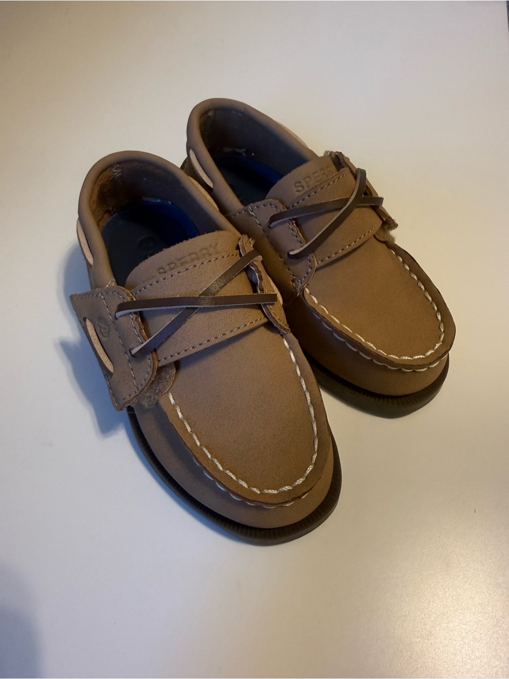 Sperry Tan Kids Moccasin Boat Shoes